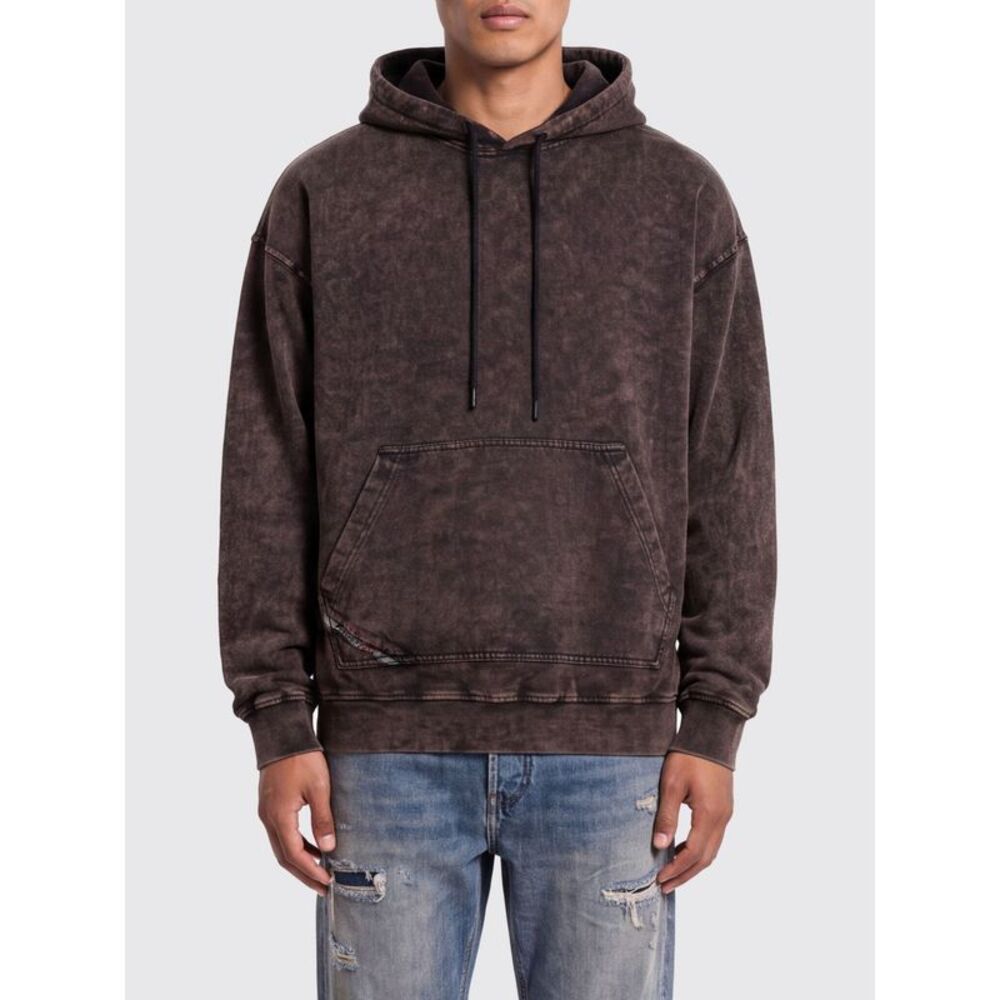 Diesel Men Diesel Relaxed Fit Cotton Hoodie With Dropped Shoulders
